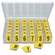Reflective Vinyl Numbers and Letters Kit 1 Inch Tall Black and Yellow