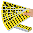 Vinyl Cloth 2 Inch character height, black on yellow, 0-9 Numeric Kit