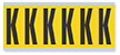 Alphabet 'K' Vinyl Cloth Label, 3 Inch