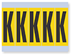Alphabet 'K' Vinyl Cloth Label, 4 Inch