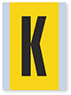 Vinyl Cloth Alphabet 'K' Label, 6 Inch