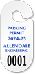 Create Own Racetrack Parking Permit Hang Tag
