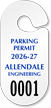 Create Own Racetrack Parking Permit Hang Tag
