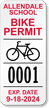 Custom School Bike Permit Decals