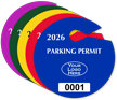 Custom Circle Parking Permit Hang Tag