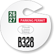Custom Circle Parking Permit Hang Tag with Logo