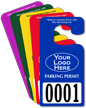 Custom Plastic Jumbo Parking Permit Hang Tag