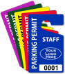 Custom Plastic Parking Permit Hang Tag
