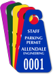 Customizable Triangle Staff Parking Permit Hang Tag