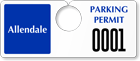 Plastic ToughTags™ Parking Permit Horizontal Template