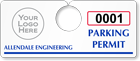 Plastic ToughTags™ Parking Permit Horizontal Template