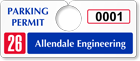 Plastic ToughTags™ Parking Permit Horizontal Template