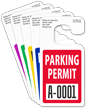 Jumbo Numbered Parking Permit Hang Tag