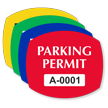 Parking Permit Squarish Oval Shaped Sticker