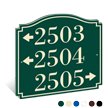 PermaCarve Sign Heritage Address Plaque  Three Line Four Numbers and Arrow