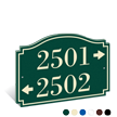 PermaCarve Sign Heritage Address Plaque  Two Line Four Numbers and Arrow