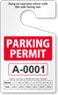 Standard Rearview Mirror Parking Permit Hang Tag
