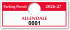 Plastic ToughTags™ Parking Permit Templates