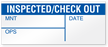 Inspected/Check Out Write On Quality Control Label