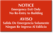 Bilingual No Re-Entry Engraved Room Sign