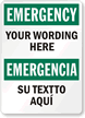 Custom Bilingual Emergency Sign