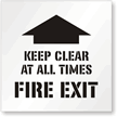 KEEP CLEAR ALL TIMES FIRE EXIT Floor Stencil