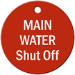 Main Water Shut Off Stock Engraved Valve Tag