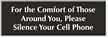 Please Silence Your Cell Phone Engraved Sign