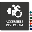 Accessible Restroom With Arrow TactileTouch Braille Sign