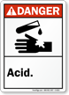Danger (ANSI): Acid (with graphic)