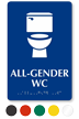 All-Gender WC Braille Restroom Sign With Toilet Symbol