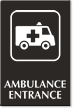 Engraved Ambulance Entrance Sign with Medical Van Symbol