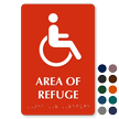 Area Of Refuge Tactile Touch Braille Engraved Sign