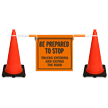 Cone Bar Barricade Sign