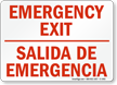 Bilingual Emergency Exit Salida De Emergencia Sign