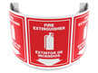 180 Degree Projecting Fire Extinguisher Sign, Bilingual