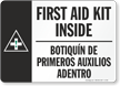 First Aid Kit Inside Sign Bilingual