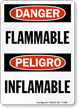 Bilingual Danger / Peligro Flammable OSHA Sign