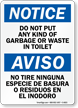 Bilingual Do Not Put Any Garbage Sign