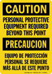 Bilingual PPE Required Beyond This Point Sign
