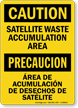 Bilingual Satellite Waste Accumulation Area Caution Sign