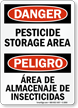 Bilingual OSHA Danger Pesticide Storage Area Sign