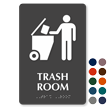 Trash Room Symbol TactileTouch™ Sign with Braille