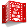 Building Main Water Shut Off Projecting Sign