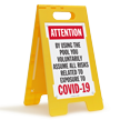 By Using Pool Assume Risks Related To Exposure Floor Sign