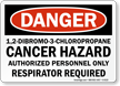 Cancer Hazard Respirator Required Sign