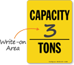 Capacity Tons Sign