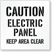 Caution, Electric Panel, Keep Clear Floor Stencil
