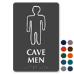 Cave Men Braille Restroom Sign