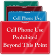 Cell Phone Use Prohibited Beyond Showcase Sign